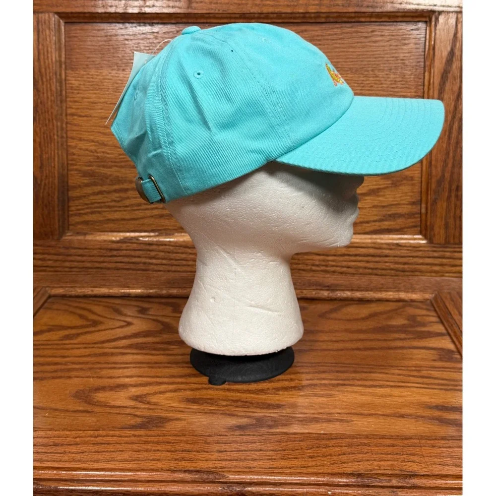 Vans Yuba Curved Bill Hat Teal Blue Lizard Embroidered Strapback Cap VN0A3HCUM2T